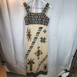 1970S Alfred Shaheen Printed Maxi Gown size 12 in EUC